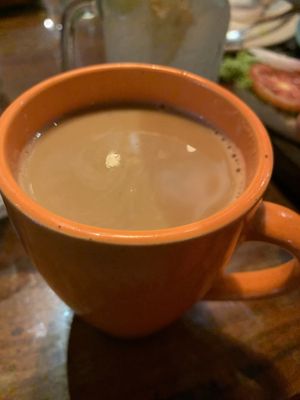 Almond chai  at The Dreaming Tree in Tiruvannamalai