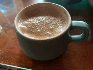 Coconut chai. Really nice    at The Dreaming Tree in Tiruvannamalai