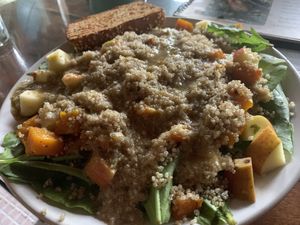Spinach quinoa salad   at The Dreaming Tree in Tiruvannamalai
