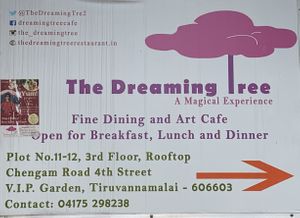 Current details  at The Dreaming Tree in Tiruvannamalai
