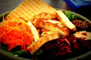 Hippy salad at The Dreaming Tree in Tiruvannamalai