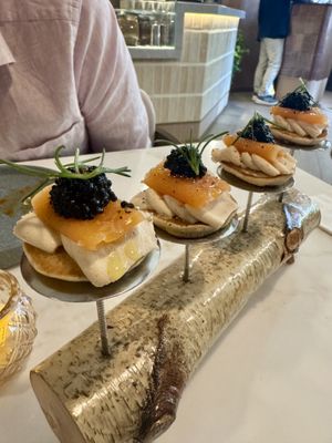 Caviar Bellini  at Reverie Restaurant and Cocktail Bar in Brooklyn