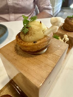 Parsnip truffle vol-au-vent  at Reverie Restaurant and Cocktail Bar in Brooklyn