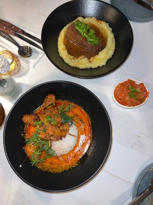 Short rib and lamb (vegan duh)  at Reverie Restaurant and Cocktail Bar in Brooklyn