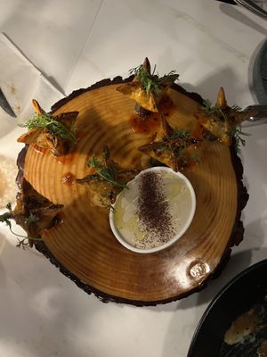 Lamb pockets  at Reverie Restaurant and Cocktail Bar in Brooklyn