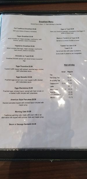 Menu at The Palms Restaurant in Nantgarw