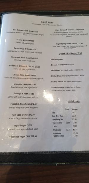 Menu at The Palms Restaurant in Nantgarw