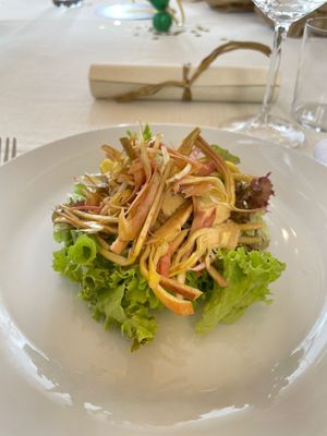 artichoke carpaccio (vegan) at Agriosteria del Frantoio in Scandicci