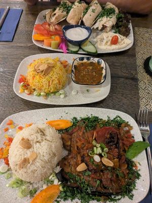 Moussaka, Falafel und gewürzter Reis at Najm Restaurant - مطعم النجم in Passau