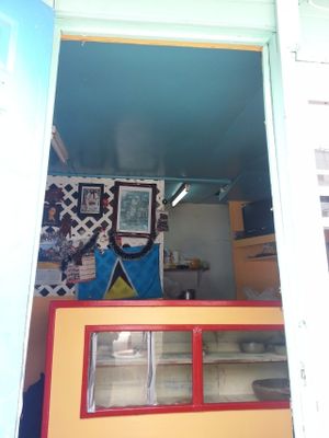 Small place so I couldn't get a pic of the whole inside. This is from the outside, looking in. at Mokocho Cuisine in Castries City