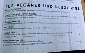 Speisekarte (vegan)  at Weingut Buschenschank Schneiderannerl in Gleinstaetten