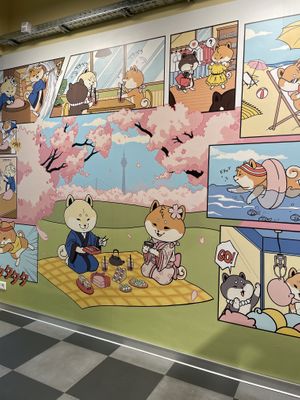 Cute wall art  at Aiko‘s Mochi in Dusseldorf