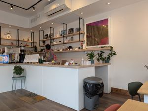 They have an art piece that tracks cloud activity. at Gleam & Sip  in Toronto