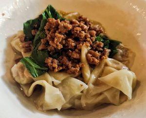 Vegan dry wanton at Old House Vegetarian - 老屋素食 in Miri