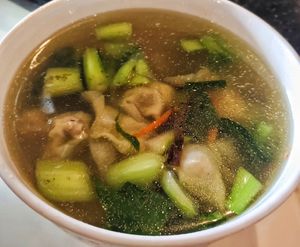Vegan wanton soup at Old House Vegetarian - 老屋素食 in Miri