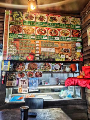 Stall front pure vegetarian stall at Old House Vegetarian - 老屋素食 in Miri