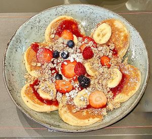 Red berry pancakes  at Bartartine - Dubai Hills Mall   in Dubai