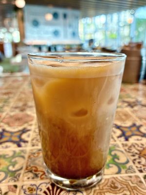 Iced soya lattee  at Trattoria by Cinque - Five in Dubai