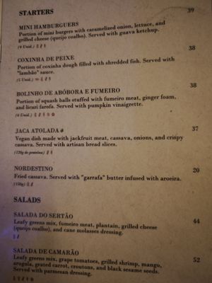 Starters at Poró Restaurante & Bar in Salvador