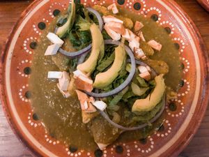 Enchiladas Verdes at Vegetariano Mar y Tierra in Tulum