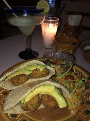 falafel pita at Vegetariano Mar y Tierra in Tulum