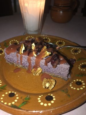 raw cheesecake  at Vegetariano Mar y Tierra in Tulum