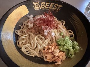 Vegan Mazemen with Impossible Meatt  at BEEST in Vancouver