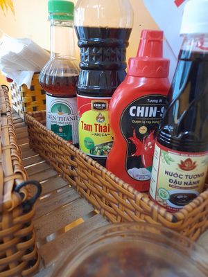 Condiments at Tuệ Đăng Quang Vegan Restaurant in Ho Chi Minh City