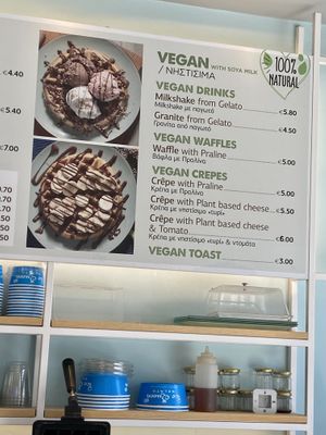 Full vegan menu  at Ice Queen Gelato in Athens