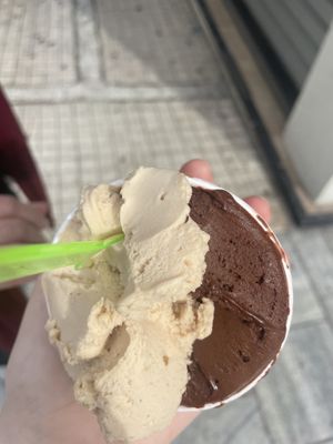 Hazelnut and dark chocolate gelato   at Ice Queen Gelato in Athens