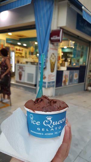 Vegan dark chocolate ice cream at Ice Queen Gelato in Athens