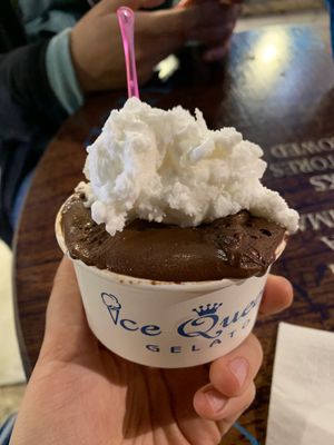 Dark chocolate and lemon at Ice Queen Gelato in Athens