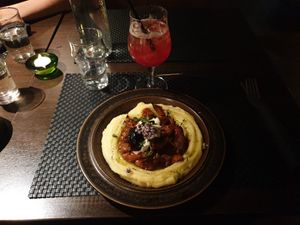 Vegan interpretation of wild stew at ÖUR in Stockholm