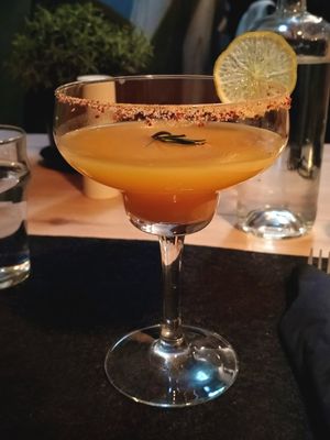 Mareld, a very good mocktail with hawthorn, rosehips, rosemary and chillies at ÖUR in Stockholm