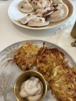 All vegan in the picture .  at Baba's Pierogies in Delray Beach