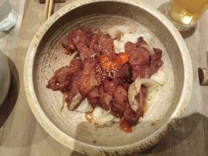 Yakiniku soy meat at Paprika Shokudo Vegan in Osaka