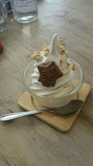 Lovely soy ice cream at Paprika Shokudo Vegan in Osaka