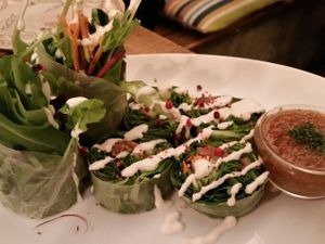 fresh spring rolls at Paprika Shokudo Vegan in Osaka