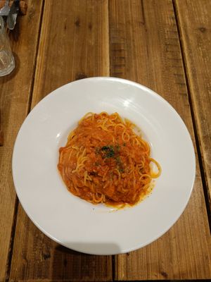 Spaghetti Bolognese at Paprika Shokudo Vegan in Osaka