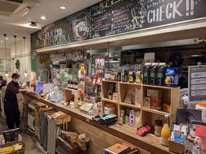 Inside counter at Paprika Shokudo Vegan in Osaka