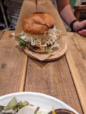 Beyond burger at Paprika Shokudo Vegan in Osaka