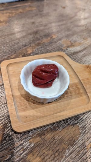 Salty dried plum at Paprika Shokudo Vegan in Osaka