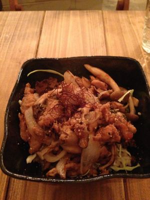 Soy meat vegan rice bowl at Paprika Shokudo Vegan in Osaka