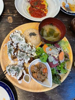 Fried Mushrooms and Rice   at Paprika Shokudo Vegan in Osaka