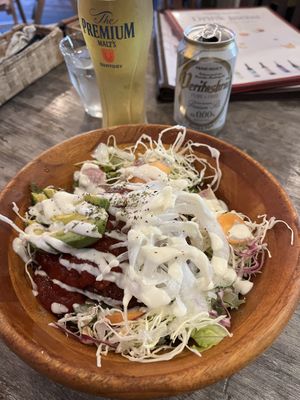 Loco bowl with burger inside and rice at the bottom   at Paprika Shokudo Vegan in Osaka