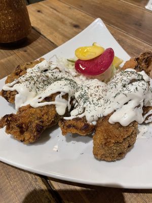 Fried “oyster”   at Paprika Shokudo Vegan in Osaka