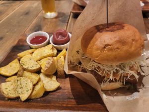Omni Burger with Fries at Paprika Shokudo Vegan in Osaka