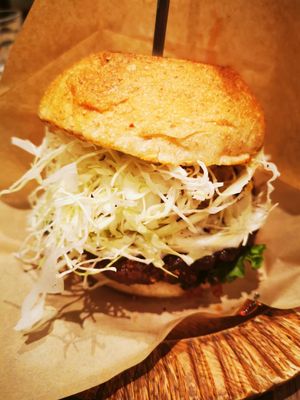 Beyond burger at Paprika Shokudo Vegan in Osaka