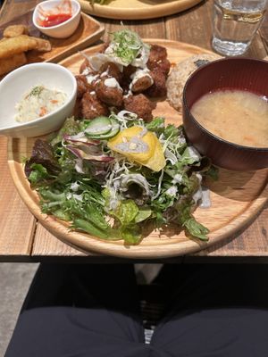 Soy nugget lunch set menu  at Paprika Shokudo Vegan in Osaka