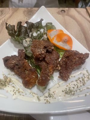 Fried mushrooms (chicken) #Veganuary at Paprika Shokudo Vegan in Osaka